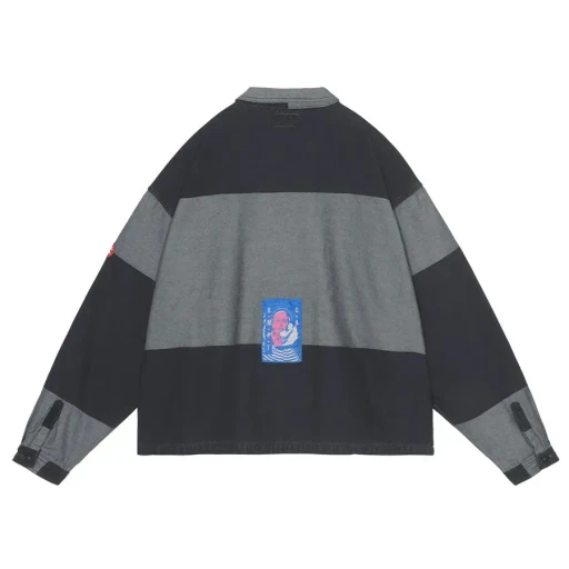 Overdye Stripe Short Shirt Jacket