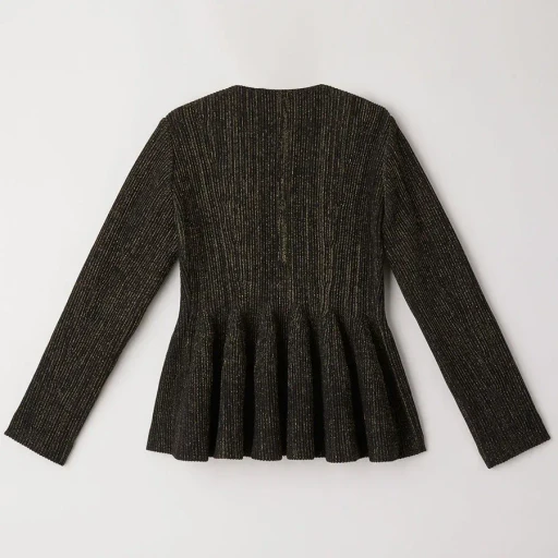 Hypha Glitter Collarless Zip Jacket