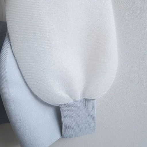 Pottery Lucent Glitter Puff Sleeve Cardigan