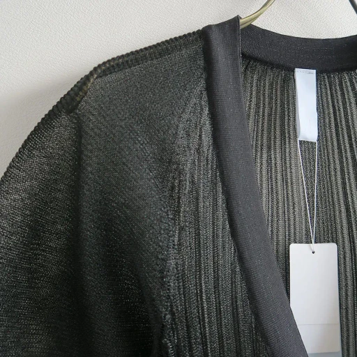 Pottery Lucent Glitter Puff Sleeve Cardigan