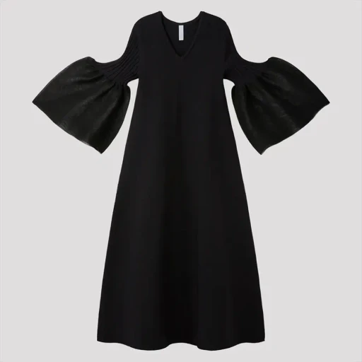Pottery Lucent Long Bell Sleeve Flare Dress