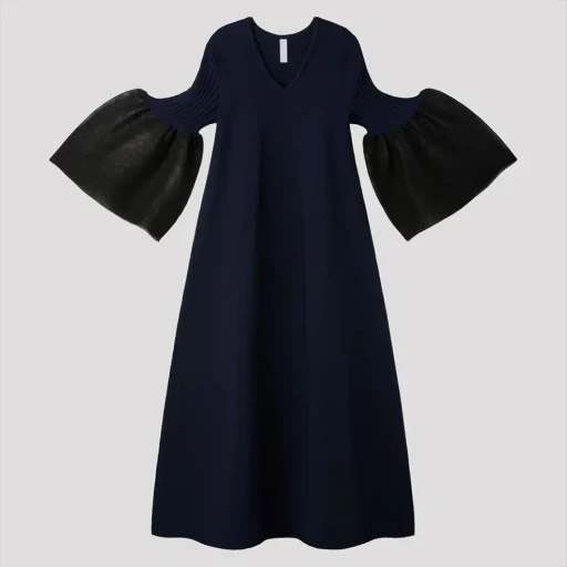 Pottery Lucent Long Bell Sleeve Flare Dress