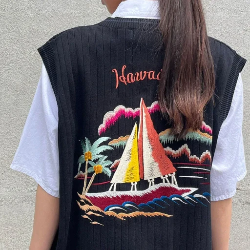 Zip Up Knit Vest Hawaii