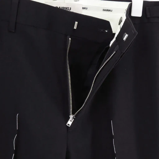 ”Hand Stich”Roll Up Straight Slacks