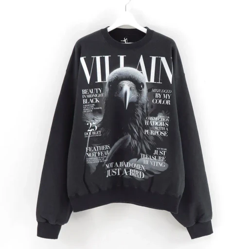 Villain Cover Print Sweat Shirt