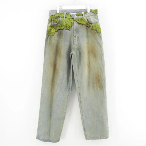 Moss-Grown Wood Denim Pants