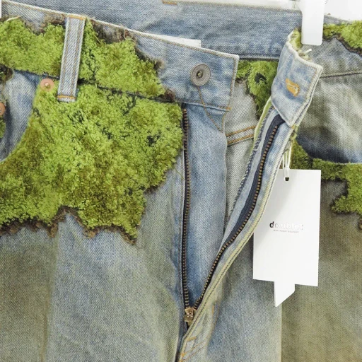 Moss-Grown Wood Denim Pants