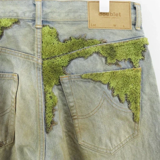 Moss-Grown Wood Denim Pants