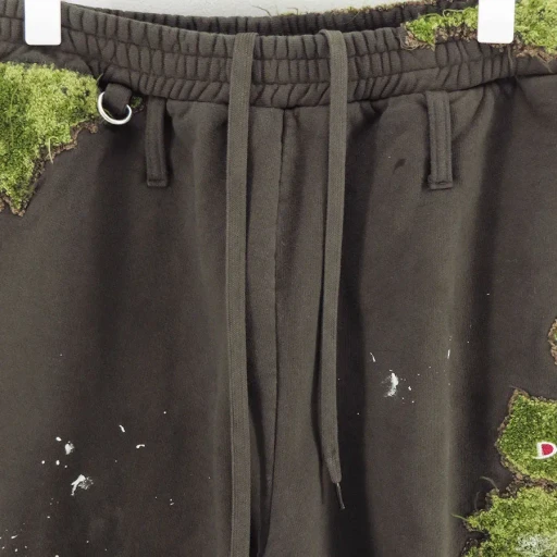Moss-Grown Embroidery Sweat Pants