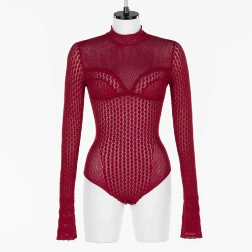 Lace-Knit Bodysuit