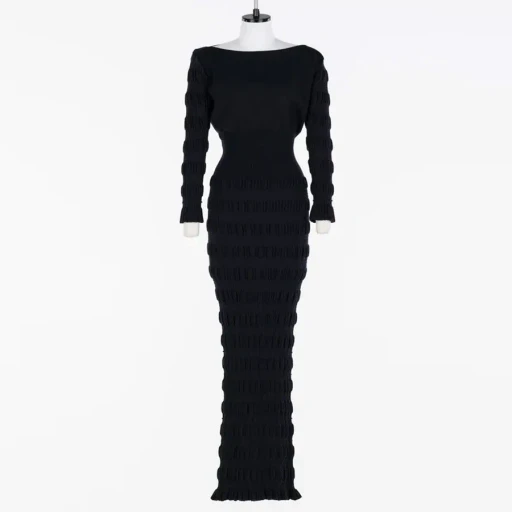 Stripe Knit Long Dress