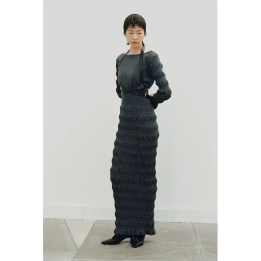 Stripe Knit Long Dress