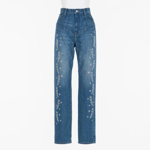Embroidered Straight Jeans