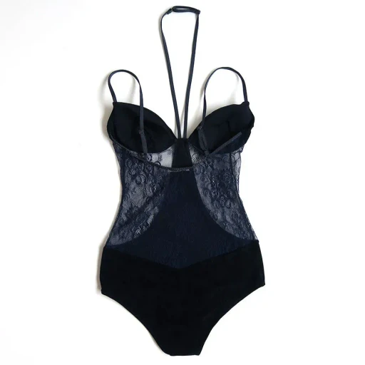 Sheer Paneled Velour Bodysuit