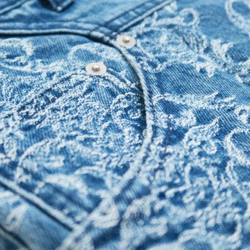 Damask-Jacquard Denim Curve-Fit High-Rise Jeans