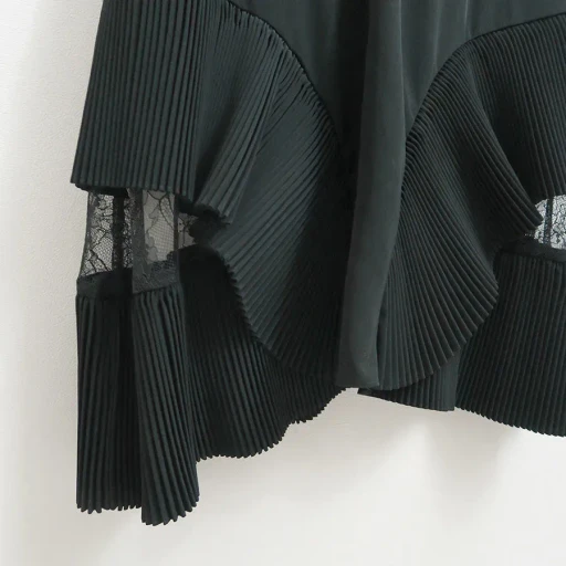 Pleated Mini Slip Dress