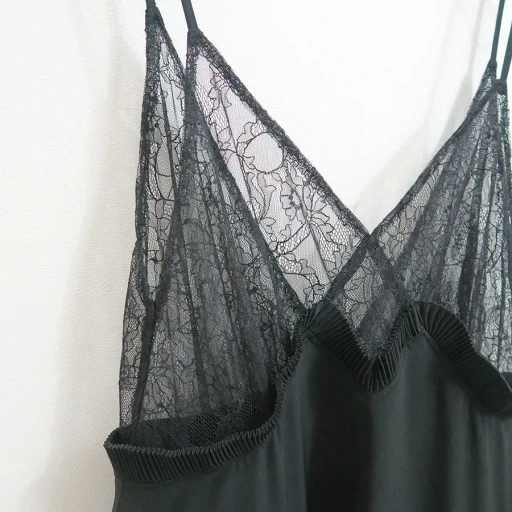 Pleated Mini Slip Dress