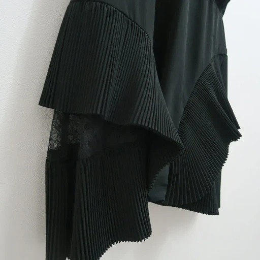 Pleated Mini Slip Dress