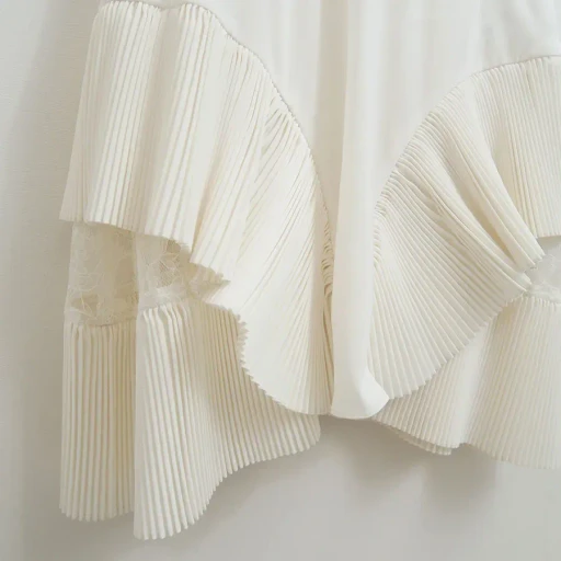 Pleated Mini Slip Dress