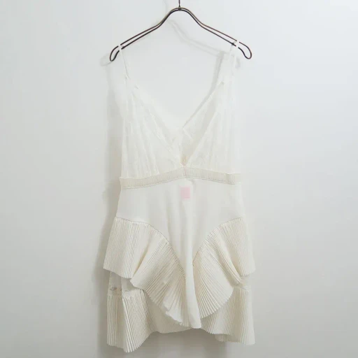 Pleated Mini Slip Dress
