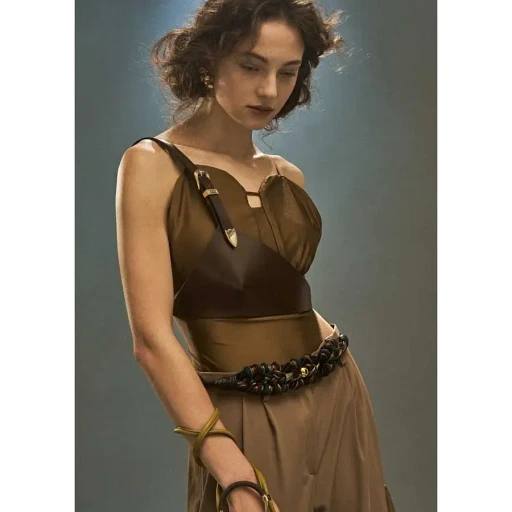 Leather Half Bra