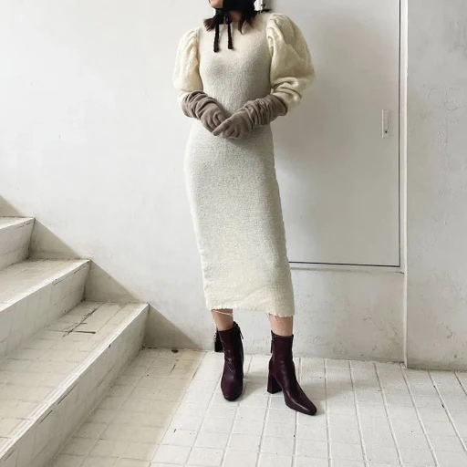 Gauze Plaid Midi Dress