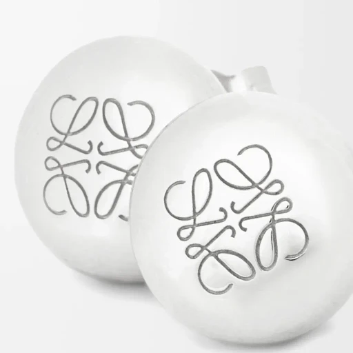 Anagram Pebble Stud Earrings In Sterling Silver