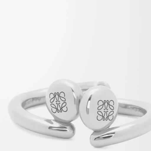 Anagram Pebble Mini Hoop Earrings In Sterling Silver