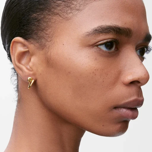 Anagram Pebble Mini Hoop Earrings In Sterling Silver