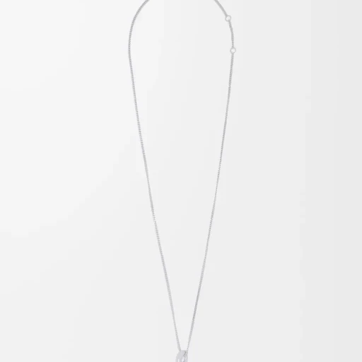 Aubergine Necklace In Sterling Silver And Pearl