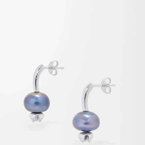 Blueberry Earrings In Sterling Silver And Pearl