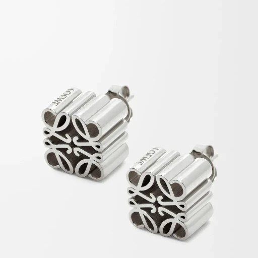 Anagram Stud Earrings In Sterling Silver