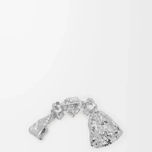 Bowed Tie Brooch In Sterling Silver