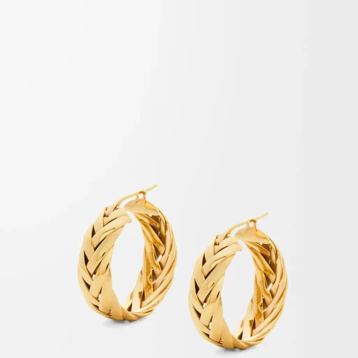 Braided Hoop Earrings In Sterling Silver