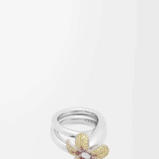 Flor Ring In Sterling Silver And Crystals