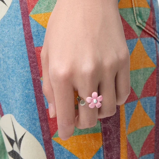 Flor Ring In Sterling Silver And Enamel
