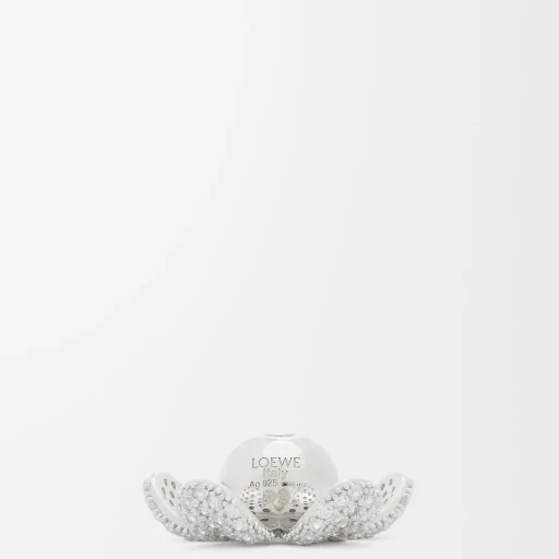 Flower Hat Pendant In Sterling Silver And Crystals