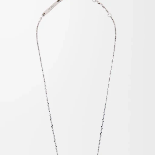 Pebble Cube Necklace In Sterling Silver