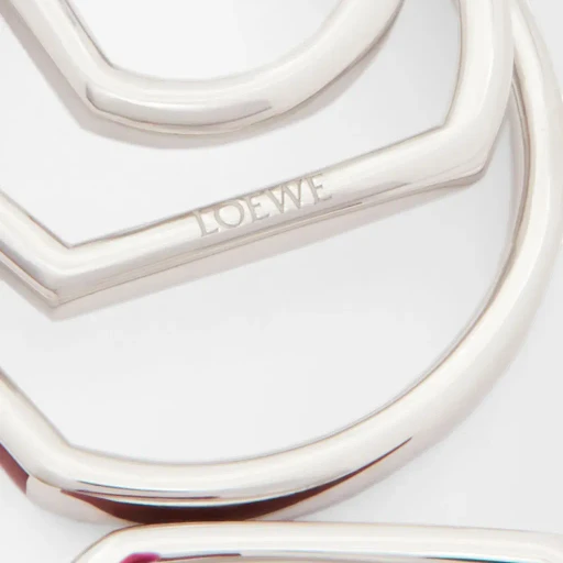 Stacked Hoop Earrings In Sterling Silver And Enamel