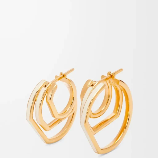 Stacked Hoop Earrings In Sterling Silver And Enamel