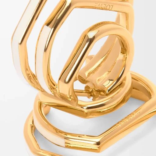 Stacked Hoop Earrings In Sterling Silver And Enamel