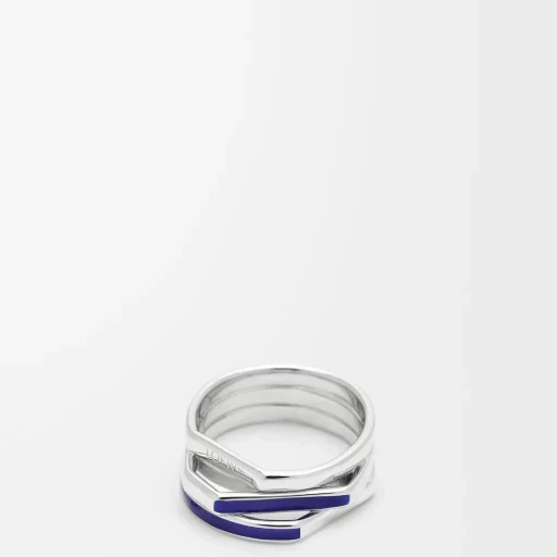 Stacked Ring In Sterling Silver And Enamel