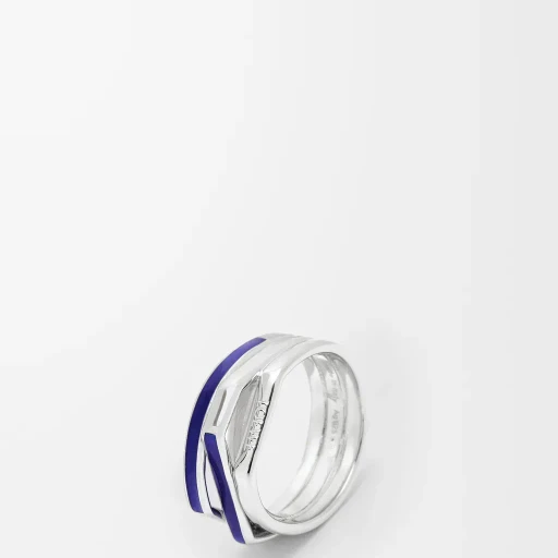 Stacked Ring In Sterling Silver And Enamel