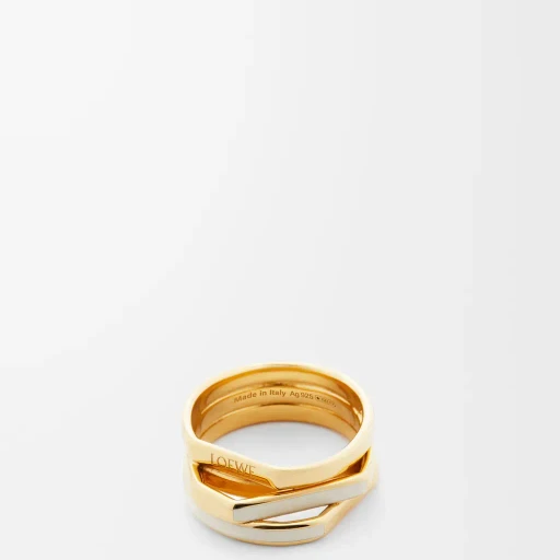 Stacked Ring In Sterling Silver And Enamel