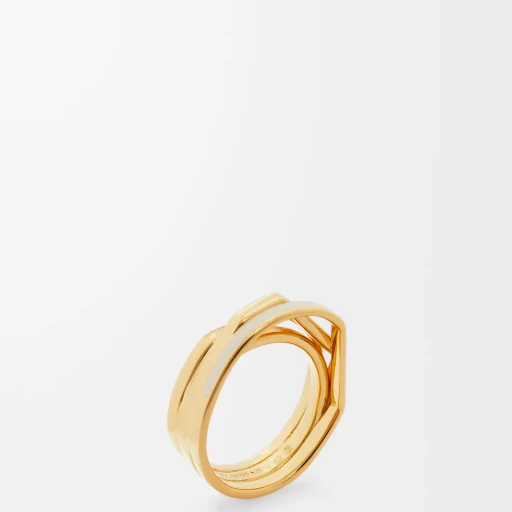 Stacked Ring In Sterling Silver And Enamel
