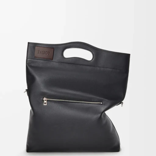 Bob Folded Tote In Shiny Supple Calfskin