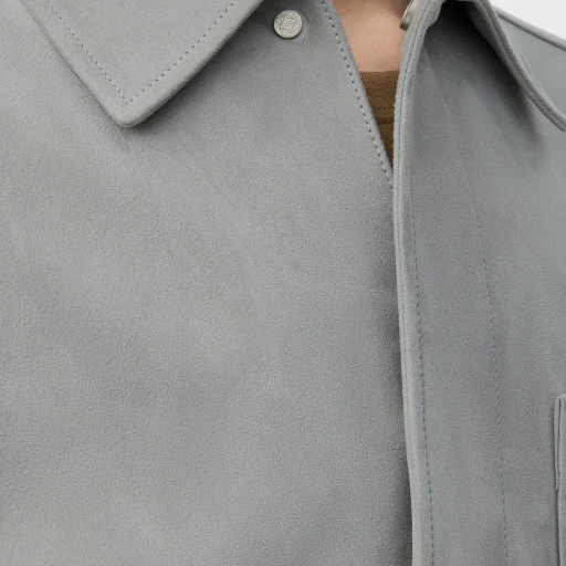 Overshirt In Suede Lambskin