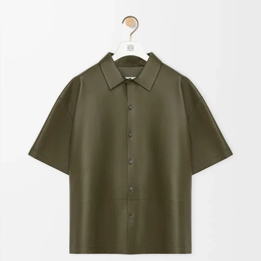 Short Sleeve Shirt In Nappa Lambskin