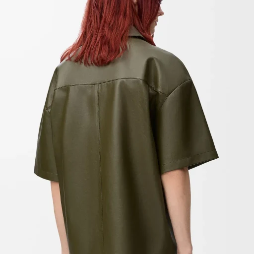 Short Sleeve Shirt In Nappa Lambskin