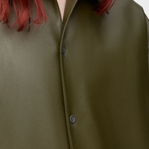 Short Sleeve Shirt In Nappa Lambskin